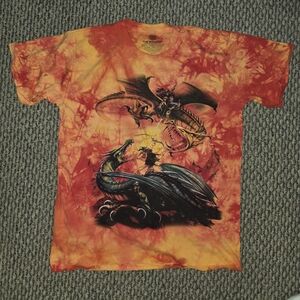 The Mountain Dragon Battle Tie-Dye Mens Shirt